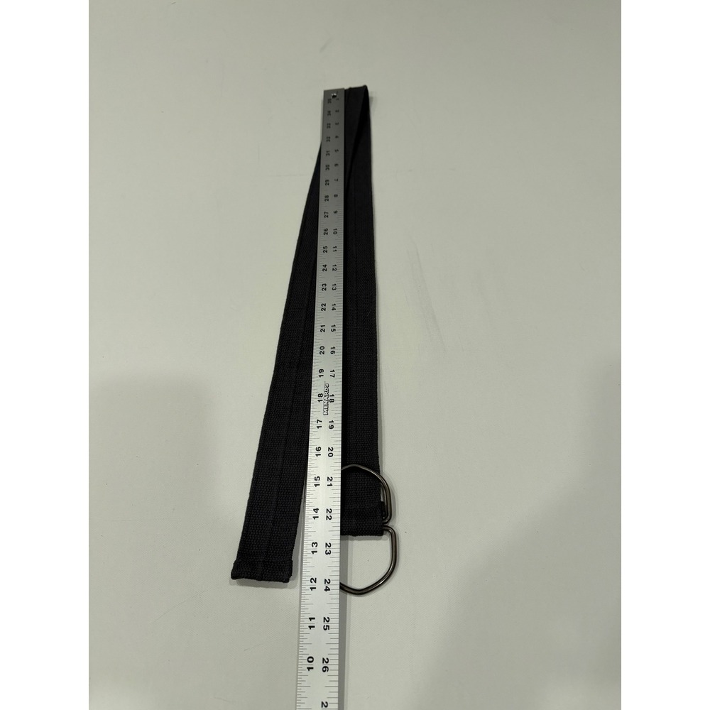 Unbranded Black Canvas Web Belt Double D-Ring Buckle 46 Inch Adjustable Strap